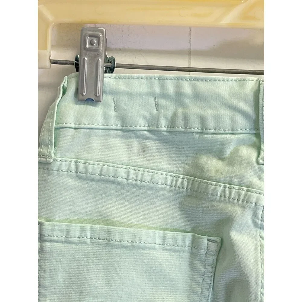 Arizona Jegging Distressed Women's size 0 Light Wash Mint Green Denim Jeans‎